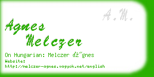 agnes melczer business card